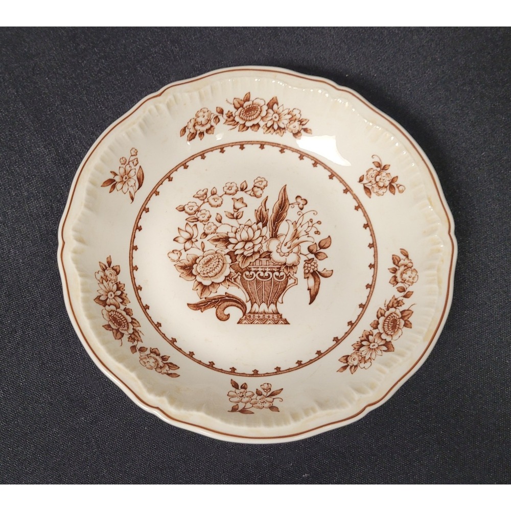 Vtg Theodore Haviland New York "Stafford" Brown Transferware 7.5" Salad Plate